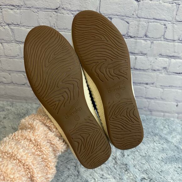 Dansko Lesley Blue Leather Espadrille Flats Size 39 US 8.5-9 Slip On Beach Cap - Picture 9 of 11